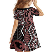 Maori Taniko Patterns Family Matching Mermaid Dress and Hawaiian Shirt Brown Patiki Motifs Mix Whakairo Ngaru LT7 - Polynesian Pride
