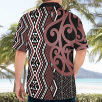 Maori Taniko Patterns Hawaiian Shirt Brown Patiki Motifs Mix Whakairo Ngaru