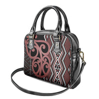Maori Taniko Patterns Shoulder Handbag Brown Patiki Motifs Mix Whakairo Ngaru