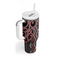 Maori Taniko Patterns Tumbler With Handle Brown Patiki Motifs Mix Whakairo Ngaru