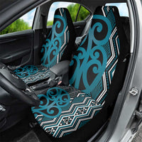 Maori Taniko Patterns Car Seat Cover Azure Patiki Motifs Mix Whakairo Ngaru