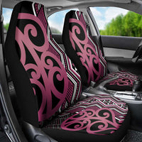 Maori Taniko Patterns Car Seat Cover Pink Patiki Motifs Mix Whakairo Ngaru