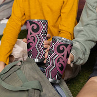Maori Taniko Patterns Tumbler Cup Pink Patiki Motifs Mix Whakairo Ngaru