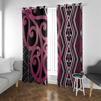 Maori Taniko Patterns Window Curtain Pink Patiki Motifs Mix Whakairo Ngaru