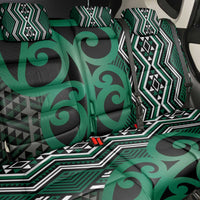 Maori Taniko Patterns Back Car Seat Cover Pounamu Patiki Motifs Mix Whakairo Ngaru