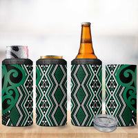 Maori Taniko Patterns 4 in 1 Can Cooler Tumbler Pounamu Patiki Motifs Mix Whakairo Ngaru