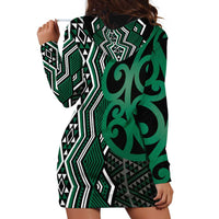 Maori Taniko Patterns Hoodie Dress Pounamu Patiki Motifs Mix Whakairo Ngaru