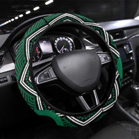 Maori Taniko Patterns Steering Wheel Cover Pounamu Patiki Motifs Mix Whakairo Ngaru