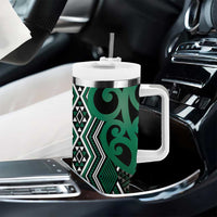 Maori Taniko Patterns Tumbler With Handle Pounamu Patiki Motifs Mix Whakairo Ngaru