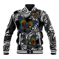Aotearoa Takatapui Pride Baseball Jacket Rainbow Butterfly - Free To Love