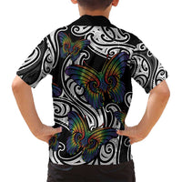 Aotearoa Takatapui Pride Family Matching Summer Maxi Dress and Hawaiian Shirt Rainbow Butterfly - Free To Love LT7 - Polynesian Pride