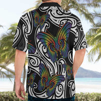 Aotearoa Takatapui Pride Hawaiian Shirt Rainbow Butterfly - Free To Love