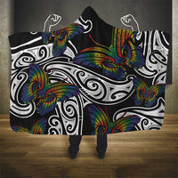 Aotearoa Takatapui Pride Hooded Blanket Rainbow Butterfly - Free To Love