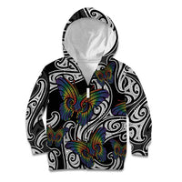 Aotearoa Takatapui Pride Kid Hoodie Rainbow Butterfly - Free To Love