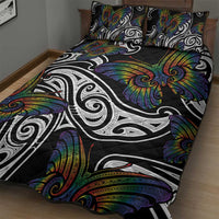 Aotearoa Takatapui Pride Quilt Bed Set Rainbow Butterfly - Free To Love