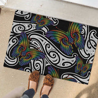 Aotearoa Takatapui Pride Rubber Doormat Rainbow Butterfly - Free To Love
