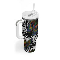 Aotearoa Takatapui Pride Tumbler With Handle Rainbow Butterfly - Free To Love