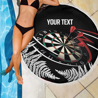 New Zealand Darts Personalised Beach Blanket Silver Fern Dynamic