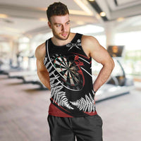 New Zealand Darts Personalised Men Tank Top Silver Fern Dynamic