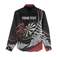 New Zealand Darts Personalised Women Casual Shirt Silver Fern Dynamic