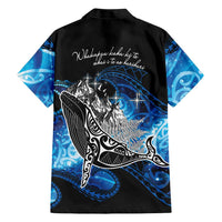 Maori Matariki Te Araroa Paikea Starry Family Matching Off Shoulder Short Dress and Hawaiian Shirt Tangaroa Whakatauki LT7 - Polynesian Pride