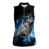 Maori Matariki Te Araroa Paikea Starry Women Sleeveless Polo Shirt Tangaroa Whakatauki