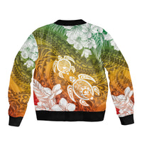 Kanaka Maoli Hawaii Flag Day Bomber Jacket Vibrant Frangipani