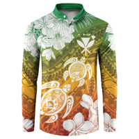 Kanaka Maoli Hawaii Flag Day Button Sweatshirt Vibrant Frangipani