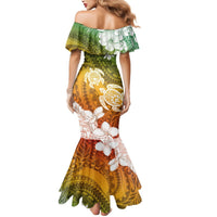 Kanaka Maoli Hawaii Flag Day Mermaid Dress Vibrant Frangipani LT7 - Polynesian Pride