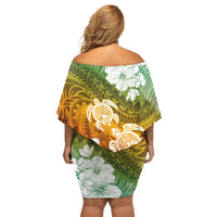 Kanaka Maoli Hawaii Flag Day Off Shoulder Short Dress Vibrant Frangipani LT7 - Polynesian Pride