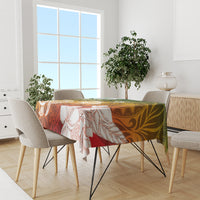 Kanaka Maoli Hawaii Flag Day Tablecloth Vibrant Frangipani