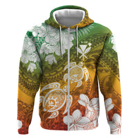 Kanaka Maoli Hawaii Flag Day Zip Hoodie Vibrant Frangipani