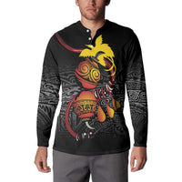 Personalized Papua New Guinea Milne Bay Button Sweatshirt Bagi Necklace Mix Lime Pot Grunge