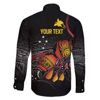 Personalized Papua New Guinea Milne Bay Family Matching Long Sleeve Bodycon Dress and Hawaiian Shirt Bagi Necklace Mix Lime Pot Grunge