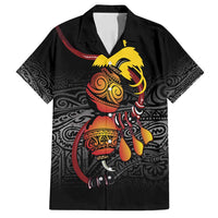 Personalized Papua New Guinea Milne Bay Family Matching Off Shoulder Maxi Dress and Hawaiian Shirt Bagi Necklace Mix Lime Pot Grunge LT7 Dad's Shirt - Short Sleeve Black - Polynesian Pride