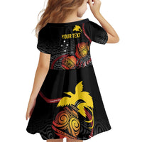 Personalized Papua New Guinea Milne Bay Family Matching Off Shoulder Short Dress and Hawaiian Shirt Bagi Necklace Mix Lime Pot Grunge LT7 - Polynesian Pride
