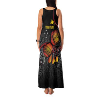 Personalized Papua New Guinea Milne Bay Family Matching Tank Maxi Dress and Hawaiian Shirt Bagi Necklace Mix Lime Pot Grunge
