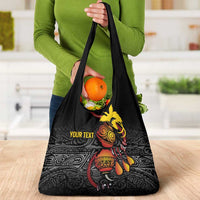 Personalized Papua New Guinea Milne Bay Grocery Bag Bagi Necklace Mix Lime Pot Grunge