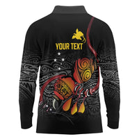 Personalized Papua New Guinea Milne Bay Long Sleeve Polo Shirt Bagi Necklace Mix Lime Pot Grunge