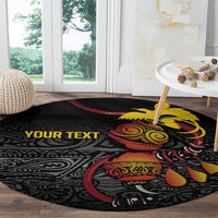 Personalized Papua New Guinea Milne Bay Round Carpet Bagi Necklace Mix Lime Pot Grunge