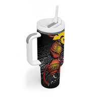 Personalized Papua New Guinea Milne Bay Tumbler With Handle Bagi Necklace Mix Lime Pot Grunge