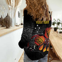 Personalized Papua New Guinea Milne Bay Women Casual Shirt Bagi Necklace Mix Lime Pot Grunge