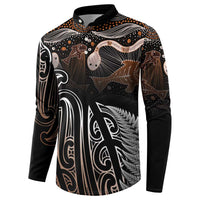 Aotearoa Maori - Australia Indigenous Button Sweatshirt Koiri Whakairo Mix Aboriginal Art - Polynesian Pride