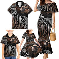 Aotearoa Maori - Australia Indigenous Family Matching Mermaid Dress and Hawaiian Shirt Koiri Whakairo Mix Aboriginal Art LT7 - Polynesian Pride