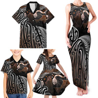 Aotearoa Maori - Australia Indigenous Family Matching Tank Maxi Dress and Hawaiian Shirt Koiri Whakairo Mix Aboriginal Art - Polynesian Pride