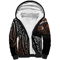 Aotearoa Maori - Australia Indigenous Sherpa Hoodie Koiri Whakairo Mix Aboriginal Art - Polynesian Pride