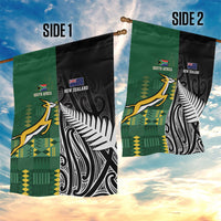 Rugby South Africa New Zealand Greatest Rivals Garden Flag Tribal Motifs LT7 - Polynesian Pride