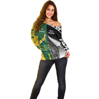 Custom Rugby South Africa New Zealand Greatest Rivals Off Shoulder Sweater Tribal Motifs LT7 - Polynesian Pride