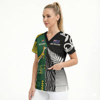 Custom Rugby South Africa New Zealand Greatest Rivals Scrub Top Tribal Motifs LT7 - Polynesian Pride