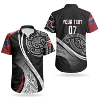 Aotearoa Maori Rugby Custom Couples Matching Off Shoulder Maxi Dress and Hawaiian Shirt Kapa O Pango LT7 - Polynesian Pride